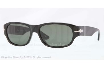 Image of Persol PO3068S Sunglasses 95/31-57 - Black Frame, Crystal Green Lenses