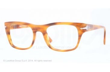 Image of Persol PO3070V Eyeglass Frames 960-52 - Stripped Brown Frame