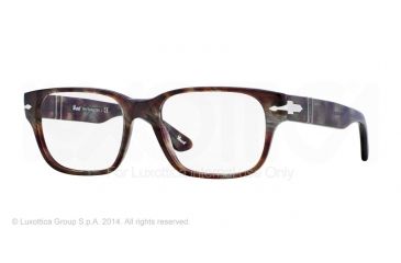 Image of Persol PO3077V Progressive Prescription Eyeglasses 972-52 - Havana Brown/Smoke Frame