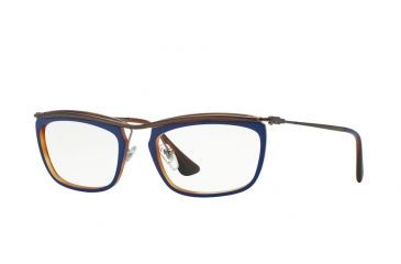 Image of Persol PO3084V Bifocal Prescription Eyeglasses 1009-53 - Top Blue/matte Havana Frame
