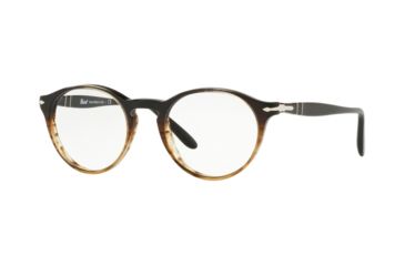 Image of Persol PO3092V Progressive Prescription Eyeglasses, 50mm, Grad Black Striped Brown, PO3092V-9052-50-PRO