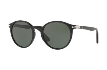 Image of Persol PO3171S Sunglasses 95/31-49 - Black Frame, Green Lenses