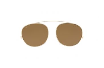 Image of Persol PO7007C Clip-On Sunglasses 515/83-49 - Gold Frame, Dark Brown - Polar Lenses