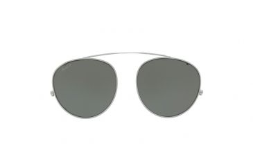 Image of Persol PO7092C Clip-On Sunglasses 513/9A-50 - Gunmetal Frame, Crystal Green Polarized Lenses