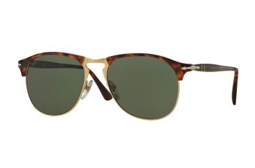 Image of Persol PO8649S Sunglasses 24/31-56 - Havana Frame, Green Lenses