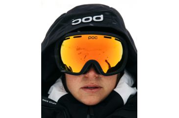 Image of POC Fovea Mid Clarity Snow Goggle, Uranium Black/Spektris Orange, One Size, PC404088172ONE1