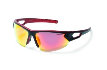 Image of Polaroid Scott Sport Sunglasses - Black/Red Frame, Polarized Red Mirror Lenses PDP7110Z