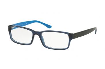 Image of Polo Eyeglasses PH2065 with Rx Prescription Lenses 5563-54 - Shiny Trasparent Blue Frame