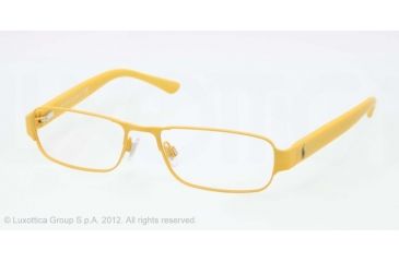 Image of Polo PH1133 Single Vision Prescription Eyeglasses 9241-52 - Matte Yellow Frame, Demo Lens Lenses