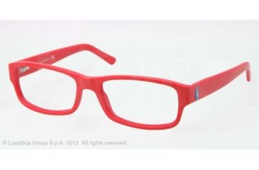 Image of Polo PH2102 Single Vision Prescription Eyeglasses 5396-55 - Matte Red Frame, Demo Lens Lenses
