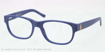 Image of Polo PH2103 Single Vision Prescription Eyeglasses 5422-53 - Matte Dark Blue Frame, Demo Lens Lenses