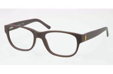 Image of Polo PH2103 Single Vision Prescription Eyeglasses 5424-53 - Matte Brown Frame, Demo Lens Lenses