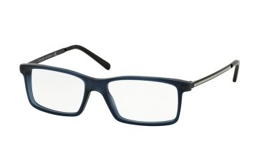 Image of Polo PH2106 Progressive Prescription Eyeglasses 5276-54 - Matte Blue Transparent Frame, Demo Lens Lenses