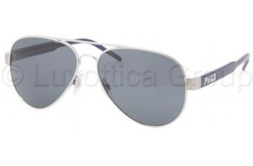 Image of Polo PH3056 Sunglasses 910487-6014 - Brushed Silver Gray