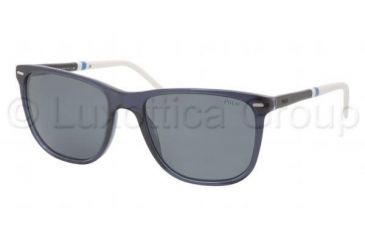 Image of Polo PH4064 Progressive Prescription Sunglasses PH4064-527687-5418 - Lens Diameter 54 mm, Frame Color Transparent Blue