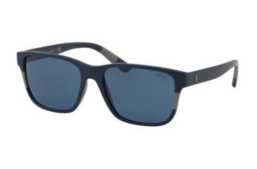Image of Polo PH4137 Progressive Prescription Sunglasses, 57mm, Matte Blue Grey, PH4137-559080-57-PRO