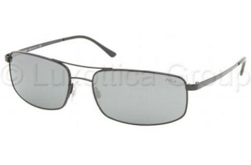 Image of Polo Sunglasses PH3051 90036G-6117 - Shiny Black Silver Mirror