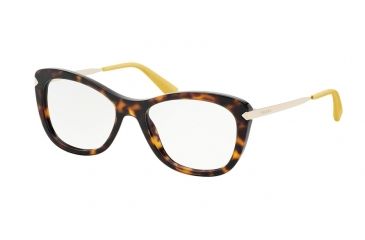 Image of Prada ARROW PR09RV Bifocal Prescription Eyeglasses 2AU1O1-51 - Havana Frame