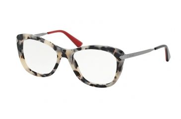 Image of Prada ARROW PR09RV Bifocal Prescription Eyeglasses KAD1O1-51 - White Havana Frame