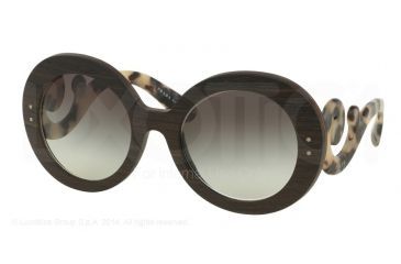 Image of Prada BAROQUE PR27RS Sunglasses UBT0A7-55 - Ebony Malabar Frame, Grey Gradient Lenses