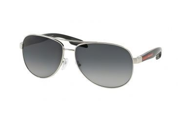 Image of Prada BENBOW PS53PS Sunglasses 1BC5W1-62 - Steel Frame, Polar Grey Gradient Lenses