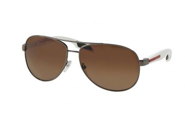 Image of Prada BENBOW PS53PS Sunglasses 5AV2G0-62 - Gunmetal Frame, Polar Light Brown Gradient Lenses