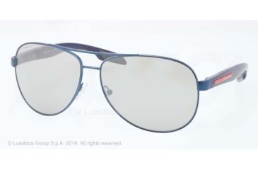Image of Prada BENBOW PS53PS Sunglasses ACC2B0-62 - Blue Demi Shiny Frame, Grey Mirror Silver Lenses