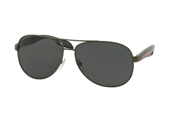 Image of Prada BENBOW PS53PS Sunglasses ROV1A1-62 - Military Green Demi Shiny Frame, Grey Lenses