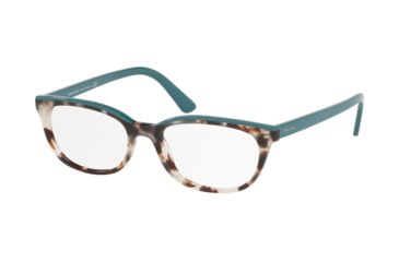 Image of Prada CATWALK PR13VV Eyeglass Frames 4751O1-51 - Spotted Brown Opal/Green