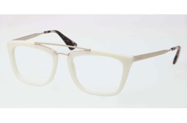 Image of Prada CINEMA PR18QV Progressive Prescription Eyeglasses 7S31O1-51 - Ivory Frame