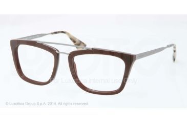 Image of Prada CINEMA PR18QV Progressive Prescription Eyeglasses DHO1O1-51 - Dark Brown Frame