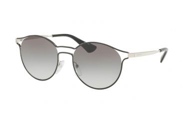 Image of Prada CINEMA PR62SS Sunglasses 1AB0A7-53 - Black/Silver Frame, Grey Gradient Lenses