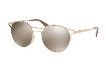 Image of Prada CINEMA PR62SS Sunglasses ZVN1C0-53 - Pale Gold Frame, Light Brown Mirror Gold Lenses