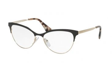 Image of Prada CINEMA PR55SV Eyeglass Frames QE31O1-52 - Black/pale Gold Frame