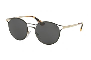 Image of Prada Cinema PR62SS Sunglasses 1AB5S0-53 - Black/pale Gold Frame, Grey Lenses