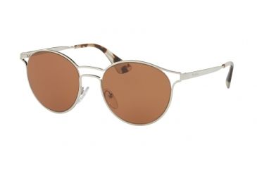 Image of Prada Cinema PR62SS Sunglasses 1BC6N0-53 - Silver Frame, Brown Lenses