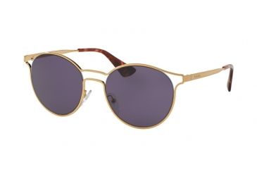 Image of Prada Cinema PR62SS Sunglasses 7OE6O2-53 - Antique Gold Frame, Violet Lenses