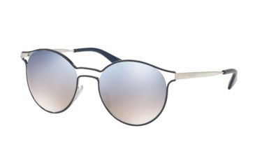 Image of Prada CINEMA PR62SS Sunglasses TFM5R0-53 - Blue/Silver Frame, Blue Mirror Silver 80 Lenses