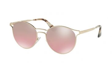 Image of Prada Cinema PR62SS Sunglasses ZVN095-53 - Pale Gold Frame, Lt Violet Mirror Silver Grad Lenses