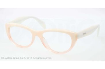 Image of Prada JOURNAL PR01QV Eyeglass Frames QFK1O1-52 - Ivory Gradient Pink Frame