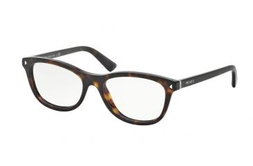 Image of Prada JOURNAL PR05RV Bifocal Prescription Eyeglasses 2AU1O1-53 - Havana Frame