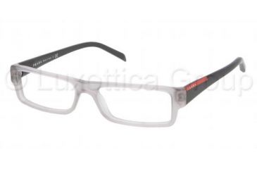 Image of Prada Linea Rosa Eyeglasses PS01AV with No-Line Progressive Rx Prescription Lenses IAV1O1-5115 - Matte Opal Gray Frame, Demo Lens Lenses