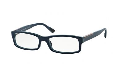 Image of Prada Linea Rosa Eyeglasses PS10AV with No-Line Progressive Rx Prescription Lenses TIO1O1-52 - Top Blu/azure/violet Frame