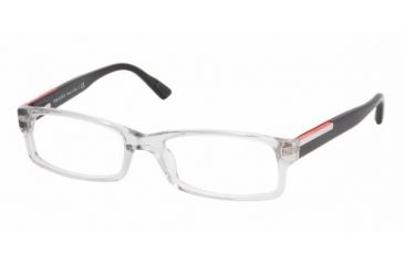 Image of Prada Linea Rosa PS10AV Progressive Eyeglasses - Smoke Crystal Frame / 52 mm Prescription Lenses, AAA1O1-5217