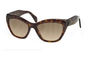 Image of Prada POEME PR02QS Sunglasses 2AU3D0-56 - Havana Frame, Light Brown Grad Light Grey Lenses