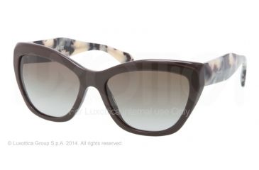 Image of Prada POEME PR02QS Sunglasses DHO4M1-56 - Dark Brown Frame, Green Gradient Lenses