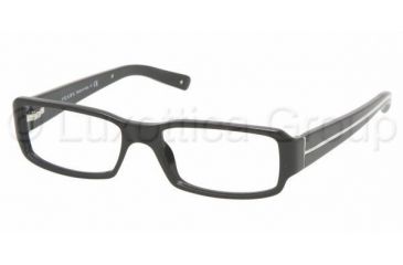 Image of Prada PR02MV SV Prescription Eyeglasses - Gloss Black Frame / 52 mm Prescription Lenses, 1AB1O1-5216