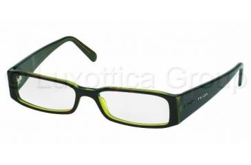Image of Prada PR10FV Bifocal Eyeglasses - Tortse-Green Demo Lens Frame / 49 mm Prescription Lenses, 3AY1O1-4916