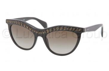 Image of Prada PR04PS Sunglasses 1AB1X1-5419 - Black Brown Gradient Frame, Brown Gradient Lenses