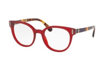 Image of Prada PR06TV Eyeglass Frames ACB1O1-50 - Transparent / Red Frame